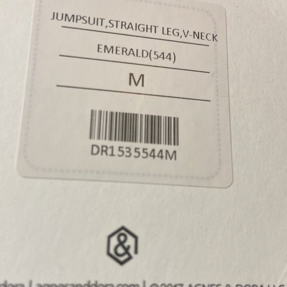 Agnes and Dora emerald jumpsuit size medium - Picture 5 of 5